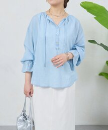シアーデニムコットンブラウス