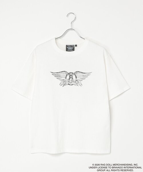 VENCEEXCHANGE(ヴァンスエクスチェンジ)の「Aerosmith エアロスミス バンドTシャツ(Tシャツ/カットソー・メンズ・ホワイト/ブラック・LL/M/L/S)」の1枚目の写真