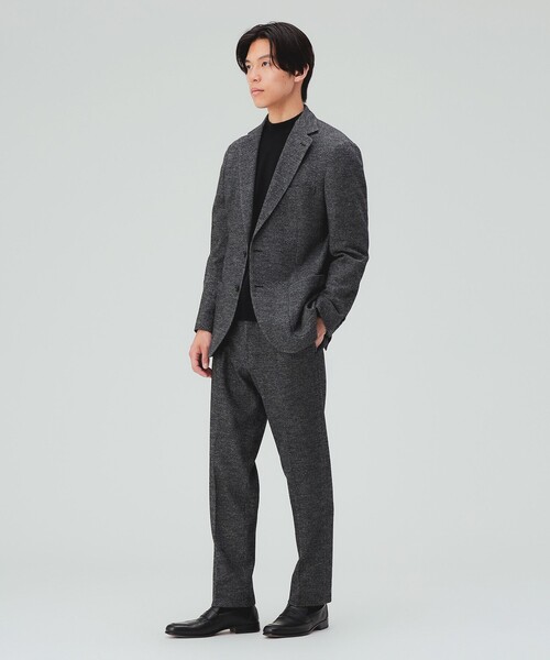 BEAMS HEART(ビームスハート)の「千鳥柄 ジャージ 1プリーツ テーパードパンツ(セットアップ対応・ストレッチ)(スラックス・メンズ・ダークブラウン/ブルー/グレー・X-LARGE/LARGE/MEDIUM/SMALL)」の5枚目の写真