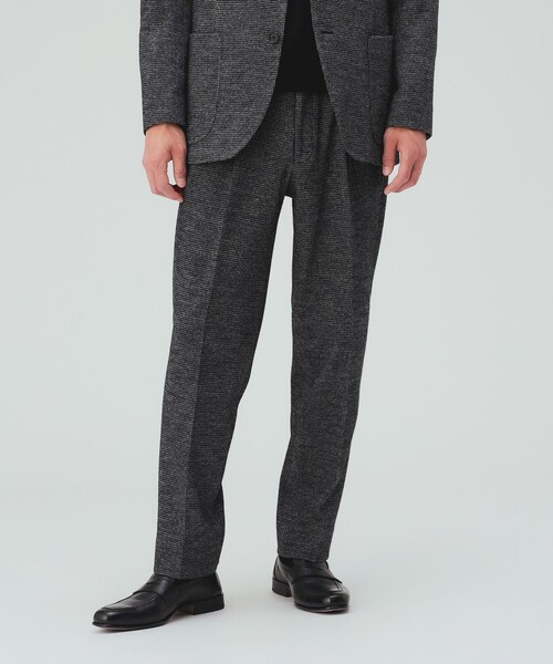BEAMS HEART(ビームスハート)の「千鳥柄 ジャージ 1プリーツ テーパードパンツ(セットアップ対応・ストレッチ)(スラックス・メンズ・ダークブラウン/ブルー/グレー・X-LARGE/LARGE/MEDIUM/SMALL)」の7枚目の写真