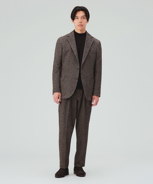 BEAMS HEART(ビームスハート)の「千鳥柄 ジャージ 1プリーツ テーパードパンツ(セットアップ対応・ストレッチ)(スラックス・メンズ・ダークブラウン/ブルー/グレー・X-LARGE/LARGE/MEDIUM/SMALL)」の15枚目の写真