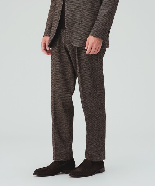 BEAMS HEART(ビームスハート)の「千鳥柄 ジャージ 1プリーツ テーパードパンツ(セットアップ対応・ストレッチ)(スラックス・メンズ・ダークブラウン/ブルー/グレー・X-LARGE/LARGE/MEDIUM/SMALL)」の18枚目の写真