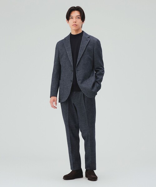 BEAMS HEART(ビームスハート)の「千鳥柄 ジャージ 1プリーツ テーパードパンツ(セットアップ対応・ストレッチ)(スラックス・メンズ・ダークブラウン/ブルー/グレー・X-LARGE/LARGE/MEDIUM/SMALL)」の19枚目の写真
