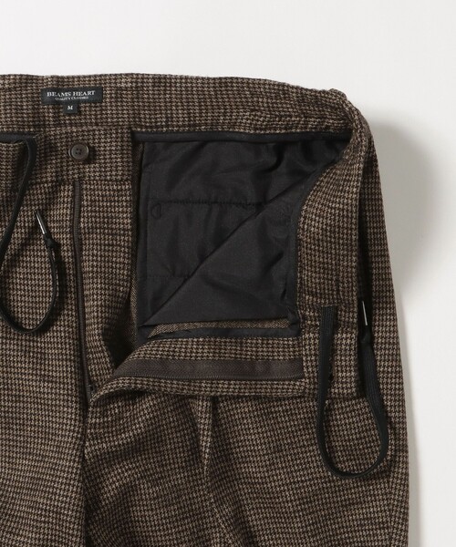 BEAMS HEART(ビームスハート)の「千鳥柄 ジャージ 1プリーツ テーパードパンツ(セットアップ対応)(スラックス・メンズ・ダークブラウン/ブルー/グレー・X-LARGE/LARGE/MEDIUM/SMALL)」の21枚目の写真