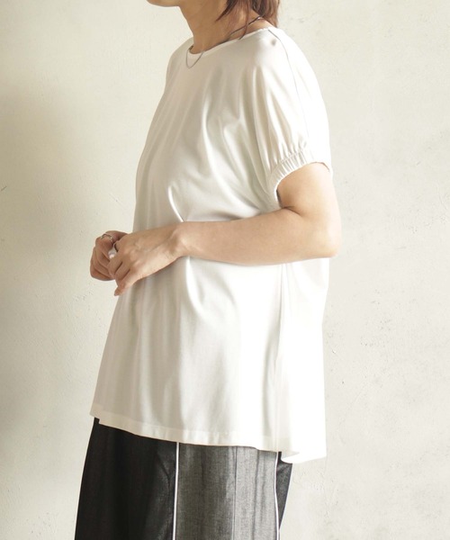 BITTOKO（ビットコ）の「ゴムフレンチスリーブプルオーバー（Tシャツ/カットソー・レディース・ホワイト/ブラウン/ブラック/ブルー・FREE）」の10枚目の写真