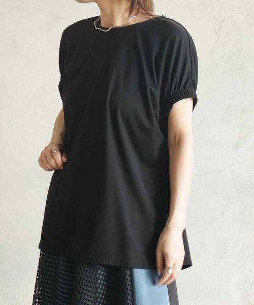 BITTOKO（ビットコ）の「ゴムフレンチスリーブプルオーバー（Tシャツ/カットソー・レディース・ホワイト/ブラウン/ブラック/ブルー・FREE）」の14枚目の写真
