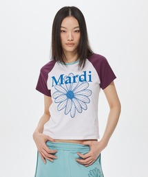 Mardi Mercredi | SLIM TSHIRT RAGLAN FLOWERMARDI / スリム Tシャツ ラグラン フラワーマルディ(Tシャツ/カットソー)