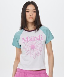 SLIM TSHIRT RAGLAN FLOWERMARDI / スリム Tシャツ ラグラン フラワーマルディ