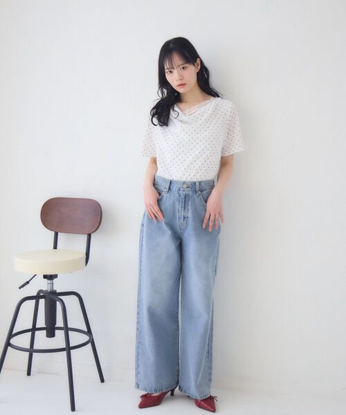 RETRO GIRL(レトロガール)の「レースドッキングドレープCT(Tシャツ/カットソー・レディース・ホワイト系その他/ライトグレー/ピンク・FREE)」の18枚目の写真