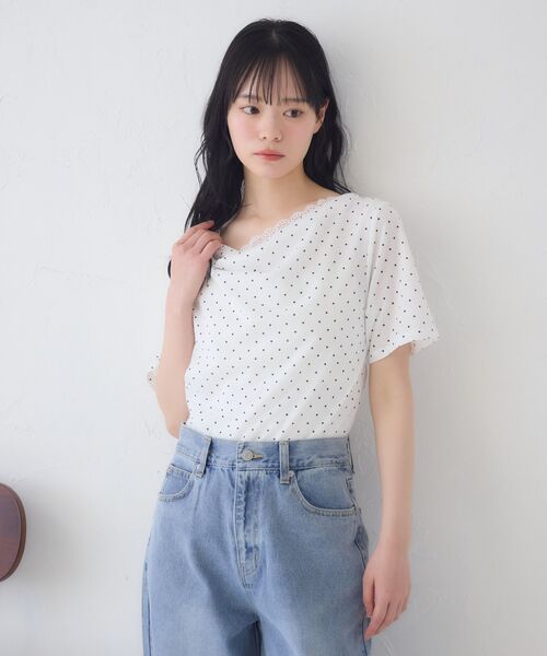 RETRO GIRL(レトロガール)の「レースドッキングドレープCT(Tシャツ/カットソー・レディース・ホワイト系その他/ライトグレー/ピンク・FREE)」の21枚目の写真