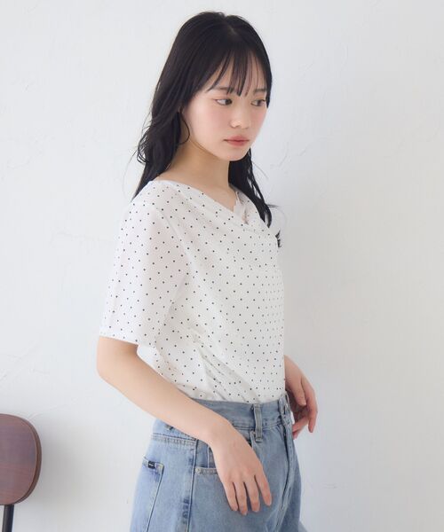 RETRO GIRL(レトロガール)の「レースドッキングドレープCT(Tシャツ/カットソー・レディース・ホワイト系その他/ライトグレー/ピンク・FREE)」の4枚目の写真