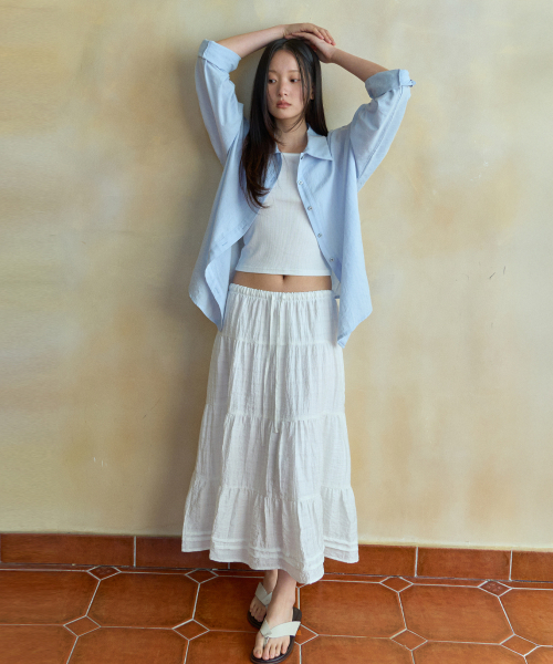 WEDNESDAYOASISFORWOMEN（ウェンズデー オアシス フォー ウーマン）の「デイライトストライプシャツ_SKY BLUE(WB6SH08)（シャツ/ブラウス・レディース・スカイブルー・FREE）」の3枚目の写真
