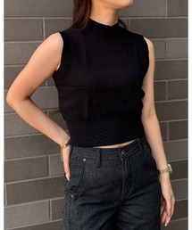 COOK JEANS（クックジーンズ）の「ハイネックノースリーブニット（ニット/セーター）」