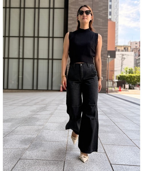 COOK JEANS（クックジーンズ）の「ハイネックノースリーブニット（ニット/セーター・レディース・ブラック・FREE）」の2枚目の写真