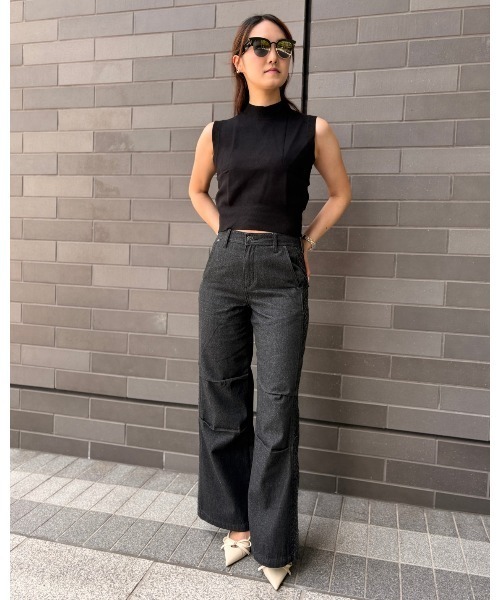 COOK JEANS（クックジーンズ）の「ハイネックノースリーブニット（ニット/セーター・レディース・ブラック・FREE）」の3枚目の写真