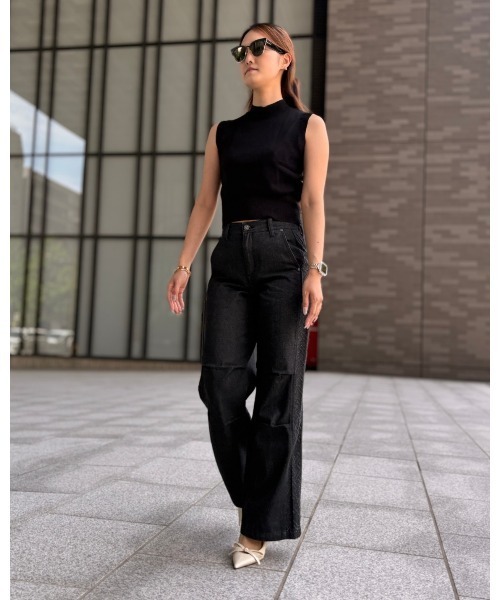 COOK JEANS（クックジーンズ）の「ハイネックノースリーブニット（ニット/セーター・レディース・ブラック・FREE）」の5枚目の写真