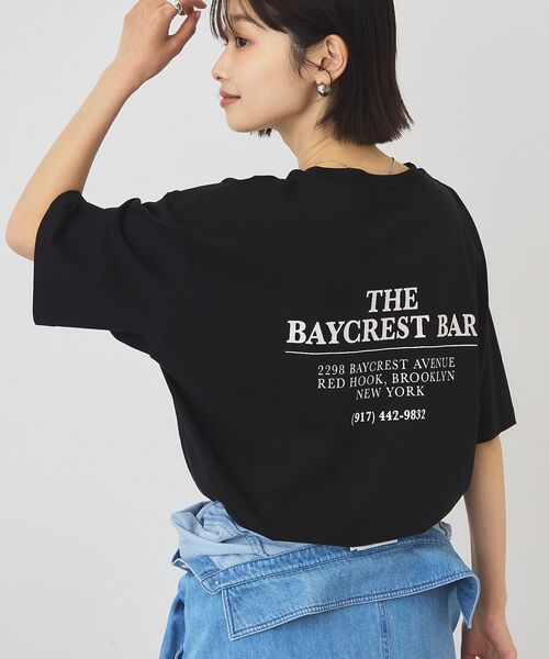 AMERICAN HOLIC（アメリカンホリック）の「BARロゴプリントTシャツ（Tシャツ/カットソー・レディース・オフホワイト/グレー系その他/ブラック/オレンジ・FREE）」の3枚目の写真