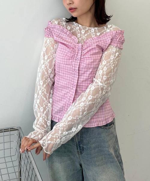 mul.(ムル)の「オフショルフロントカットソー(Tシャツ/カットソー・レディース・サックスブルー/ピンク・FREE)」の21枚目の写真