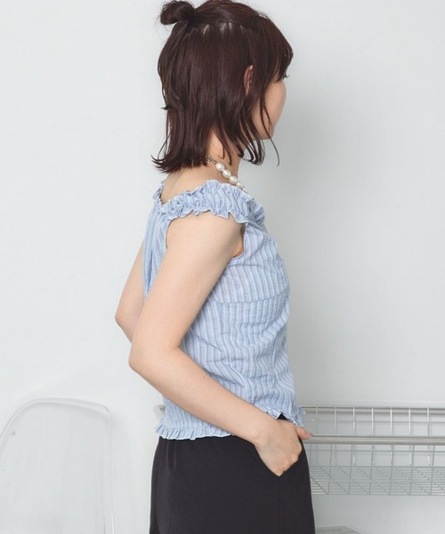 mul.(ムル)の「オフショルフロントカットソー(Tシャツ/カットソー・レディース・サックスブルー/ピンク・FREE)」の11枚目の写真