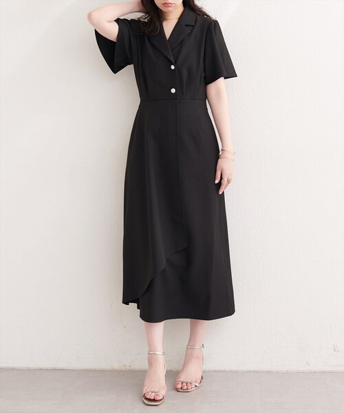 natural couture（ナチュラルクチュール）の「フレアスリーブテーラーワンピース（ワンピース・レディース・ライトベージュ/グレー/オフホワイト/サックスブルー/ネイビー/ブラック・FREE）」の17枚目の写真