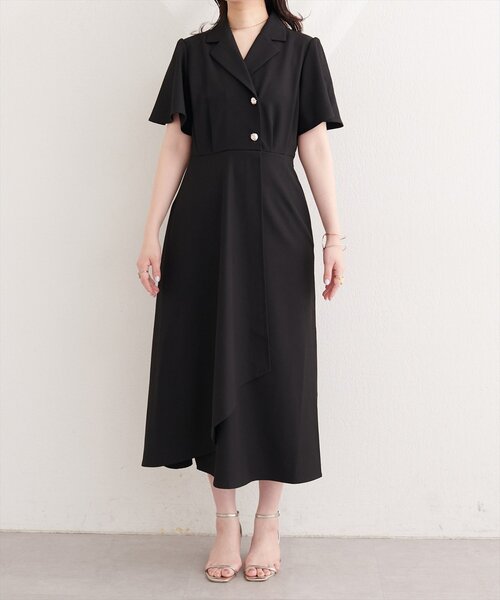 natural couture（ナチュラルクチュール）の「フレアスリーブテーラーワンピース（ワンピース・レディース・ライトベージュ/グレー/オフホワイト/サックスブルー/ネイビー/ブラック・FREE）」の19枚目の写真