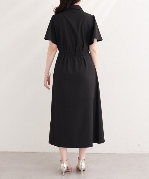 natural couture（ナチュラルクチュール）の「フレアスリーブテーラーワンピース（ワンピース・レディース・ライトベージュ/グレー/オフホワイト/サックスブルー/ネイビー/ブラック・FREE）」の21枚目の写真