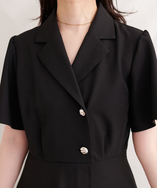 natural couture（ナチュラルクチュール）の「フレアスリーブテーラーワンピース（ワンピース・レディース・ライトベージュ/グレー/オフホワイト/サックスブルー/ネイビー/ブラック・FREE）」の22枚目の写真