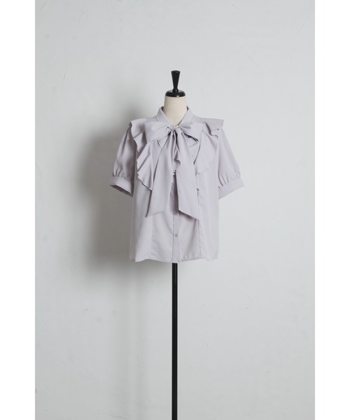 tocco closet（トッコ　クローゼット）の「【ZOZO限定】ラッフルフリル半袖ボウタイブラウス（シャツ/ブラウス・レディース・オフホワイト/グレー/ミント/ネイビー・M）」の13枚目の写真