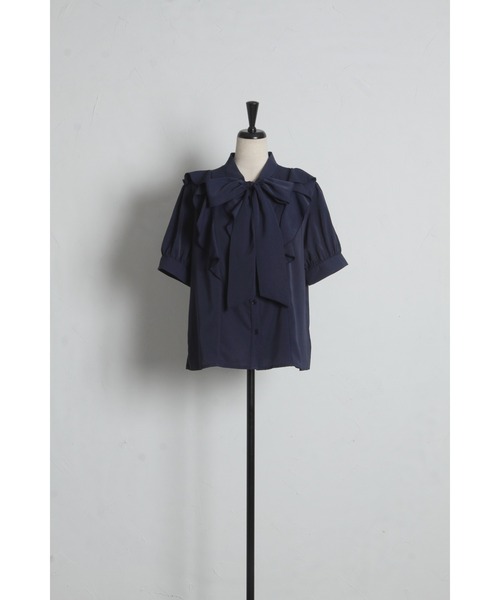 tocco closet（トッコ　クローゼット）の「【ZOZO限定】ラッフルフリル半袖ボウタイブラウス（シャツ/ブラウス・レディース・オフホワイト/グレー/ミント/ネイビー・M）」の15枚目の写真