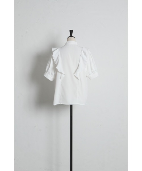 tocco closet（トッコ　クローゼット）の「【ZOZO限定】ラッフルフリル半袖ボウタイブラウス（シャツ/ブラウス・レディース・オフホワイト/グレー/ミント/ネイビー・M）」の18枚目の写真