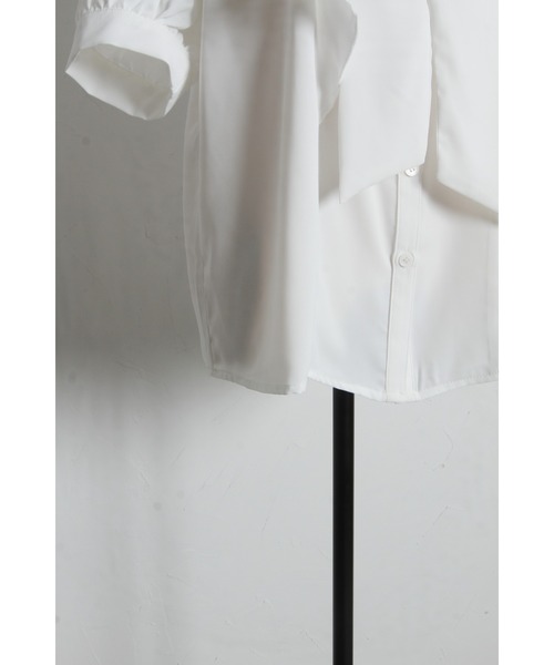 tocco closet（トッコ　クローゼット）の「【ZOZO限定】ラッフルフリル半袖ボウタイブラウス（シャツ/ブラウス・レディース・オフホワイト/グレー/ミント/ネイビー・M）」の22枚目の写真