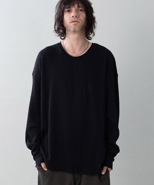 EGO TRIPPING（エゴトリッピング）の「mlt5726-WOOL THERMAL-TEE embroidery ウールサーマルカットソー(666706)（Tシャツ/カットソー・メンズ・チャコール/ブラック/オリーブ・48/46）」の2枚目の写真