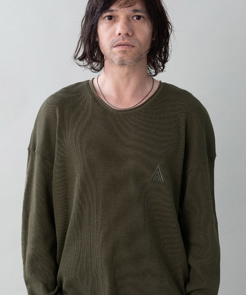 EGO TRIPPING（エゴトリッピング）の「mlt5726-WOOL THERMAL-TEE embroidery ウールサーマルカットソー(666706)（Tシャツ/カットソー・メンズ・チャコール/ブラック/オリーブ・48/46）」の4枚目の写真