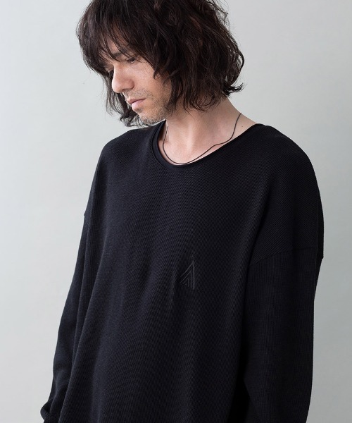 EGO TRIPPING（エゴトリッピング）の「mlt5726-WOOL THERMAL-TEE embroidery ウールサーマルカットソー(666706)（Tシャツ/カットソー・メンズ・チャコール/ブラック/オリーブ・48/46）」の5枚目の写真