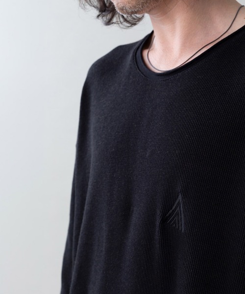 EGO TRIPPING（エゴトリッピング）の「mlt5726-WOOL THERMAL-TEE embroidery ウールサーマルカットソー(666706)（Tシャツ/カットソー・メンズ・チャコール/ブラック/オリーブ・48/46）」の6枚目の写真