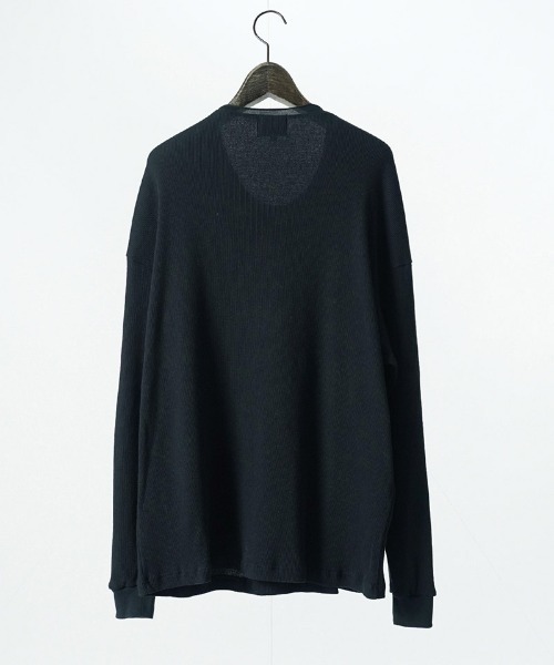 EGO TRIPPING（エゴトリッピング）の「mlt5726-WOOL THERMAL-TEE embroidery ウールサーマルカットソー(666706)（Tシャツ/カットソー・メンズ・チャコール/ブラック/オリーブ・48/46）」の8枚目の写真