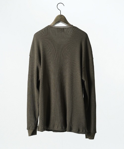 EGO TRIPPING（エゴトリッピング）の「mlt5726-WOOL THERMAL-TEE embroidery ウールサーマルカットソー(666706)（Tシャツ/カットソー・メンズ・チャコール/ブラック/オリーブ・48/46）」の14枚目の写真