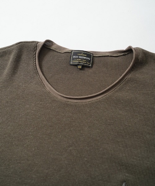 EGO TRIPPING（エゴトリッピング）の「mlt5726-WOOL THERMAL-TEE embroidery ウールサーマルカットソー(666706)（Tシャツ/カットソー・メンズ・チャコール/ブラック/オリーブ・48/46）」の15枚目の写真