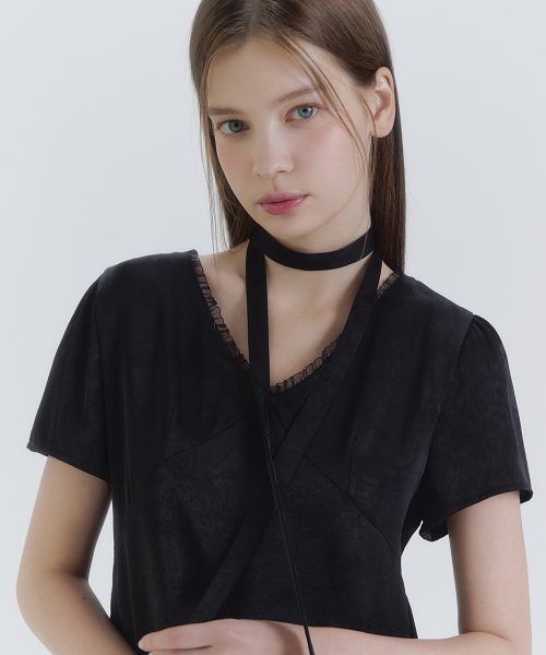 MICANE(ミケーネ)の「アンジェルスリンクルタイブラウス(シャツ/ブラウス・レディース・Cream/ブラック・SMALL/MEDIUM/LARGE/X-LARGE)」の8枚目の写真