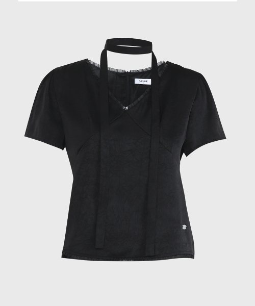 MICANE(ミケーネ)の「アンジェルスリンクルタイブラウス(シャツ/ブラウス・レディース・Cream/ブラック・SMALL/MEDIUM/LARGE/X-LARGE)」の12枚目の写真