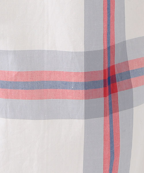 BEAMS BOY（ビームスボーイ）の「BEAMS BOY / ボーイ ビッグタータンチェック 半袖シャツワンピース（ワンピース・レディース・ナチュラル/サックスブルー/ネイビー・ONE SIZE）」の8枚目の写真