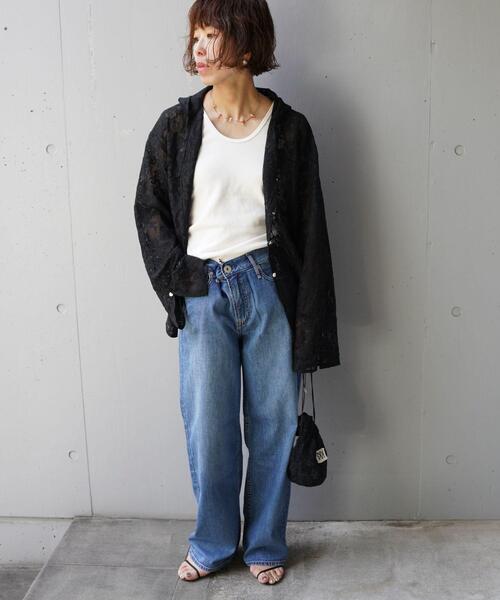 YENN(イエン)の「YENN(イエン)PORTABLE LACE HOODIE(シャツ/ブラウス・レディース・ブラック/ホワイト・F)」の6枚目の写真