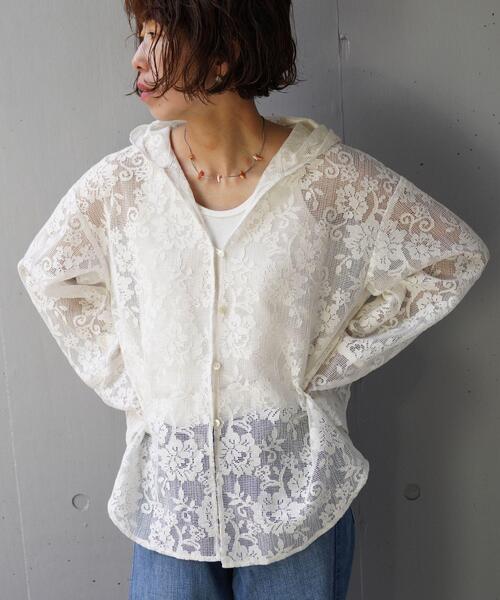 YENN(イエン)の「YENN(イエン)PORTABLE LACE HOODIE(シャツ/ブラウス・レディース・ブラック/ホワイト・F)」の12枚目の写真