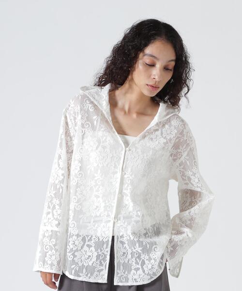 YENN(イエン)の「YENN(イエン)PORTABLE LACE HOODIE(シャツ/ブラウス・レディース・ブラック/ホワイト・F)」の17枚目の写真
