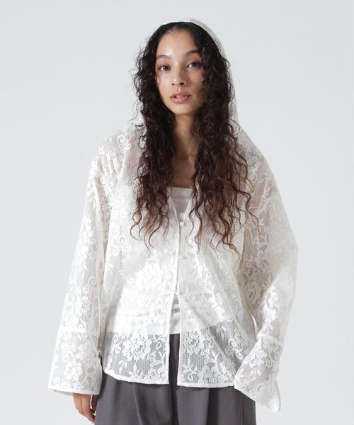 YENN(イエン)の「YENN(イエン)PORTABLE LACE HOODIE(シャツ/ブラウス・レディース・ブラック/ホワイト・F)」の19枚目の写真