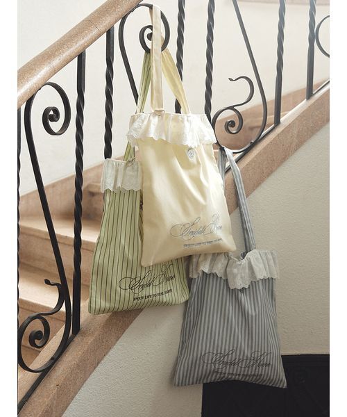 SNIDEL HOME(スナイデルホーム)の「レーステープバリエカラートート(トートバッグ・レディース・ピンク/ブルー/イエロー/ライム/ホワイト/ブラック・F)」の16枚目の写真
