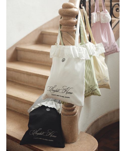 SNIDEL HOME(スナイデルホーム)の「レーステープバリエカラートート(トートバッグ・レディース・ピンク/ブルー/イエロー/ライム/ホワイト/ブラック・F)」の17枚目の写真