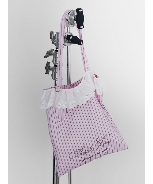SNIDEL HOME(スナイデルホーム)の「レーステープバリエカラートート(トートバッグ・レディース・ピンク/ブルー/イエロー/ライム/ホワイト/ブラック・F)」の1枚目の写真