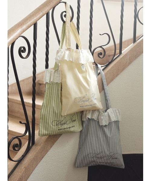 SNIDEL HOME(スナイデルホーム)の「レーステープバリエカラートート(トートバッグ・レディース・ピンク/ブルー/イエロー/ライム/ホワイト/ブラック・F)」の13枚目の写真
