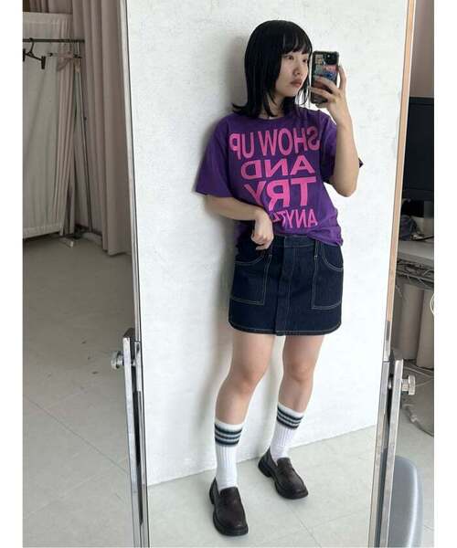 Oriens JOURNAL STANDARD（オリエンス ジャーナルスタンダード）の「《追加2》SHOW UP プリントTEE（Tシャツ/カットソー・レディース・パープル/イエロー・MEDIUM/SMALL）」の9枚目の写真